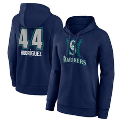 Julio Rodríguez Seattle Mariners Women's Name & Number Fastball Pullover Hoodie Navy