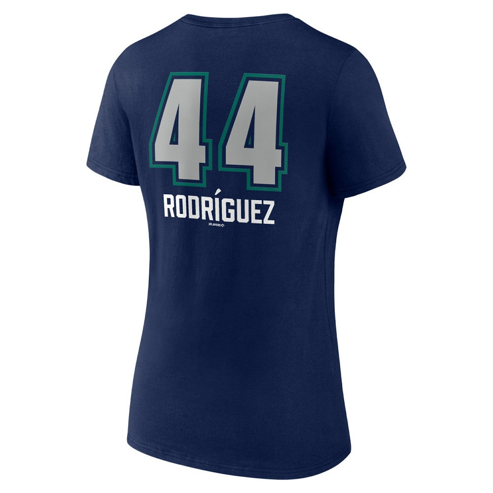 Julio Rodríguez Seattle Mariners Women's Name & Number Fastball V-Neck T-Shirt Navy
