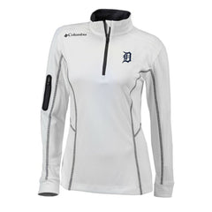 Detroit Tigers Women's Omni-Wick Shotgun Quarter-Zip Pullover Top White | Columbia