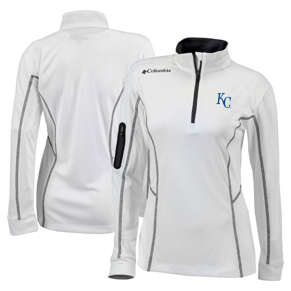 Kansas City Royals Women's Omni-Wick Shotgun Quarter-Zip Pullover Top White | Columbia