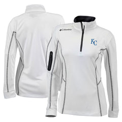 Kansas City Royals Women's Omni-Wick Shotgun Quarter-Zip Pullover Top White | Columbia