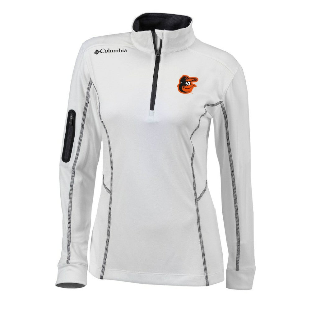 Baltimore Orioles Women's Omni-Wick Shotgun Quarter-Zip Pullover Top White | Columbia