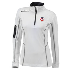Minnesota Twins Women's Omni-Wick Shotgun Quarter-Zip Pullover Top White | Columbia
