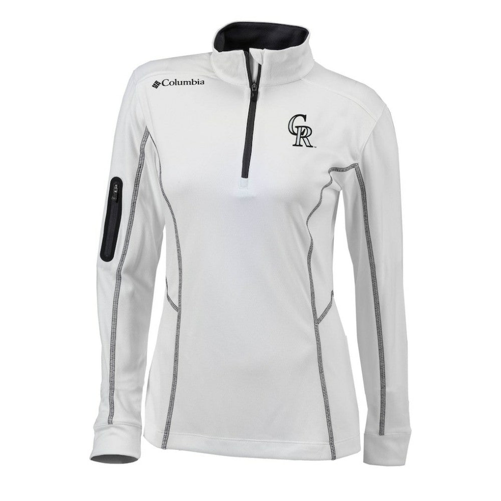 Colorado Rockies Women's Omni-Wick Shotgun Quarter-Zip Pullover Top White | Columbia