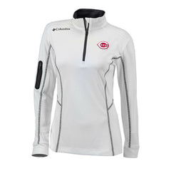 Cincinnati Reds Women's Omni-Wick Shotgun Quarter-Zip Pullover Top White | Columbia