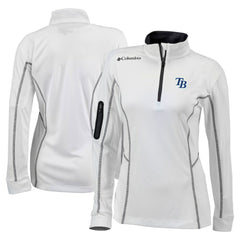 Tampa Bay Rays Women's Omni-Wick Shotgun Quarter-Zip Pullover Top White | Columbia