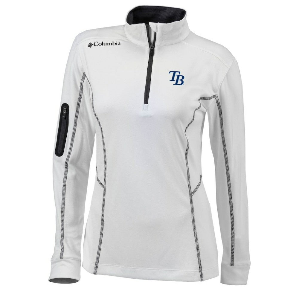 Tampa Bay Rays Women's Omni-Wick Shotgun Quarter-Zip Pullover Top White | Columbia