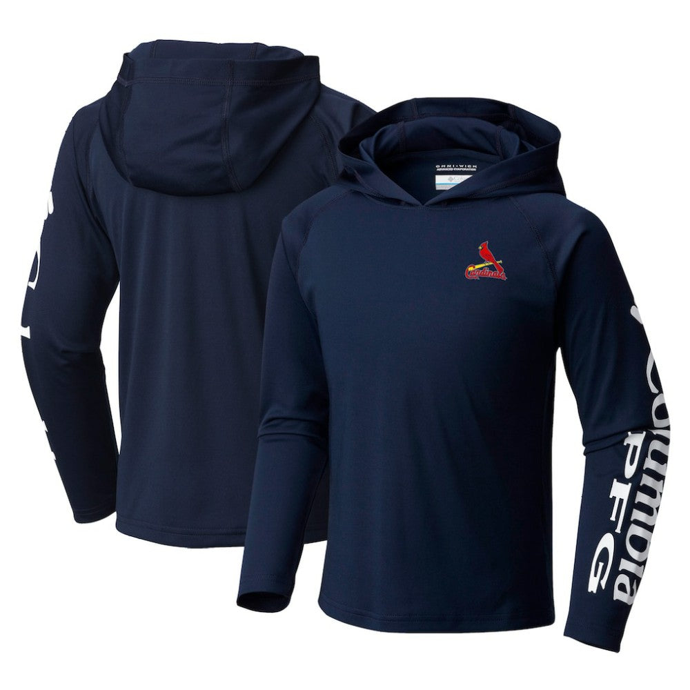 St. Louis Cardinals Youth Terminal Tackle Long Sleeve Hoodie T-Shirt Navy | Columbia
