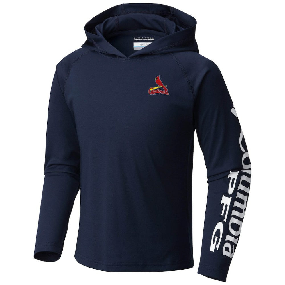 St. Louis Cardinals Youth Terminal Tackle Long Sleeve Hoodie T-Shirt Navy | Columbia