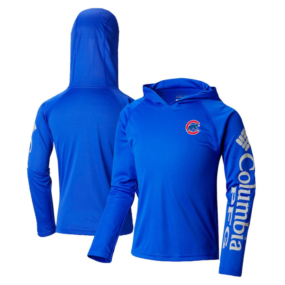 Chicago Cubs Youth Terminal Tackle Long Sleeve Hoodie T-Shirt Royal | Columbia