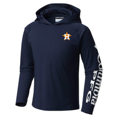 Houston Astros Youth Terminal Tackle Long Sleeve Hoodie T-Shirt Navy | Columbia
