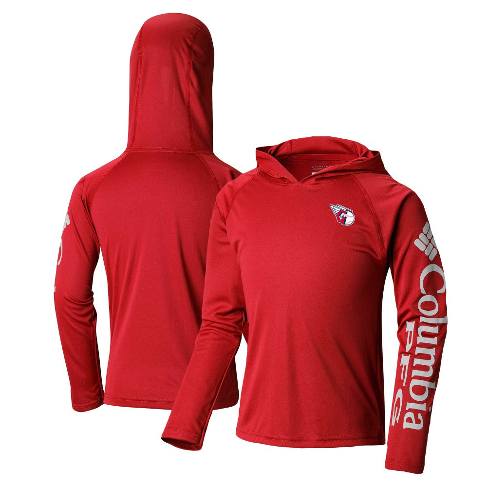 Cleveland Guardians Youth Terminal Tackle Long Sleeve Hoodie T-Shirt Red | Columbia