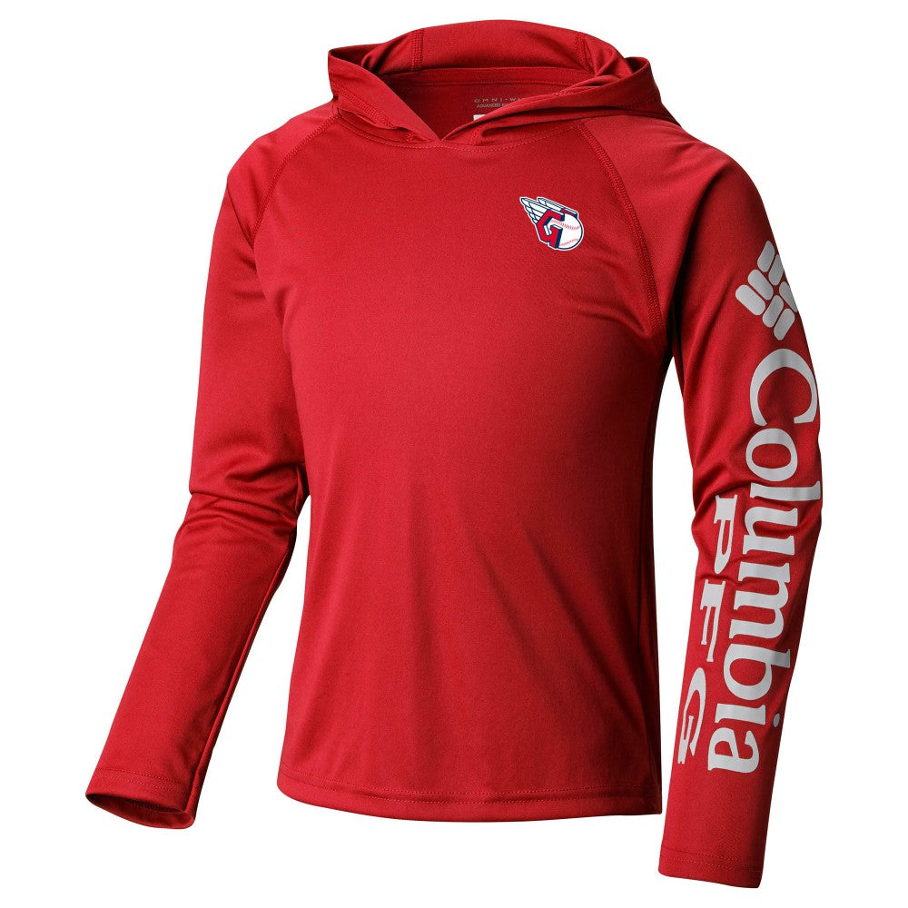 Cleveland Guardians Youth Terminal Tackle Long Sleeve Hoodie T-Shirt Red | Columbia