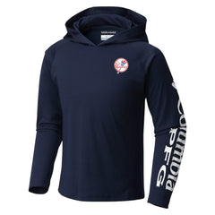 New York Yankees Youth Terminal Tackle Long Sleeve Hoodie T-Shirt Navy | Columbia