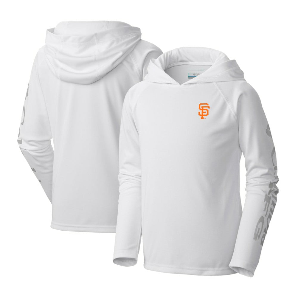 San Francisco Giants Youth Terminal Tackle Long Sleeve Hoodie T-Shirt White | Columbia