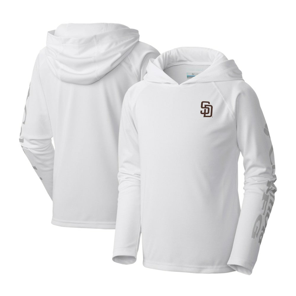 San Diego Padres Youth Terminal Tackle Long Sleeve Hoodie T-Shirt White | Columbia