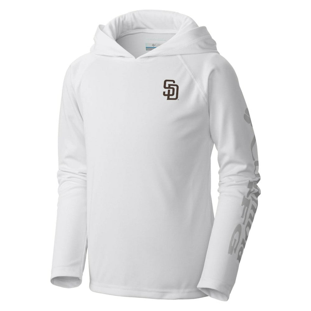 San Diego Padres Youth Terminal Tackle Long Sleeve Hoodie T-Shirt White | Columbia