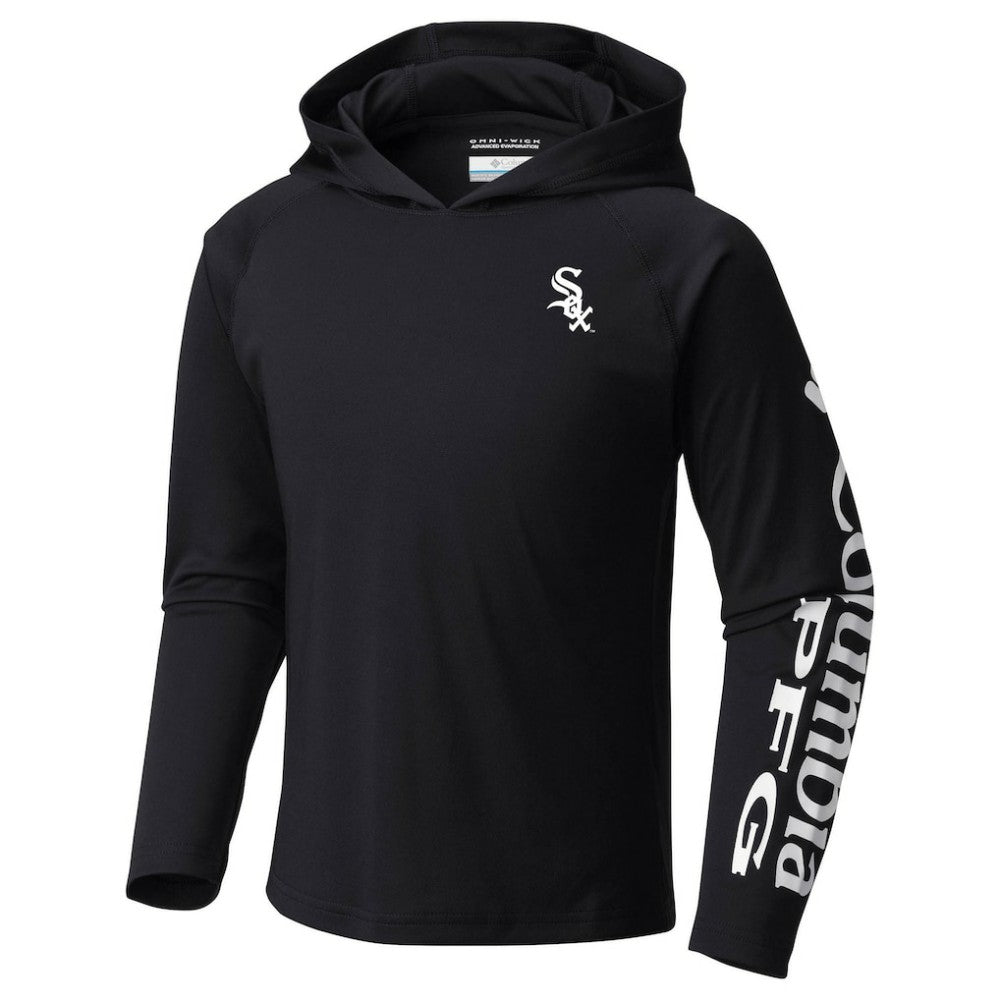 Chicago White Sox Youth Terminal Tackle Long Sleeve Hoodie T-Shirt Black | Columbia