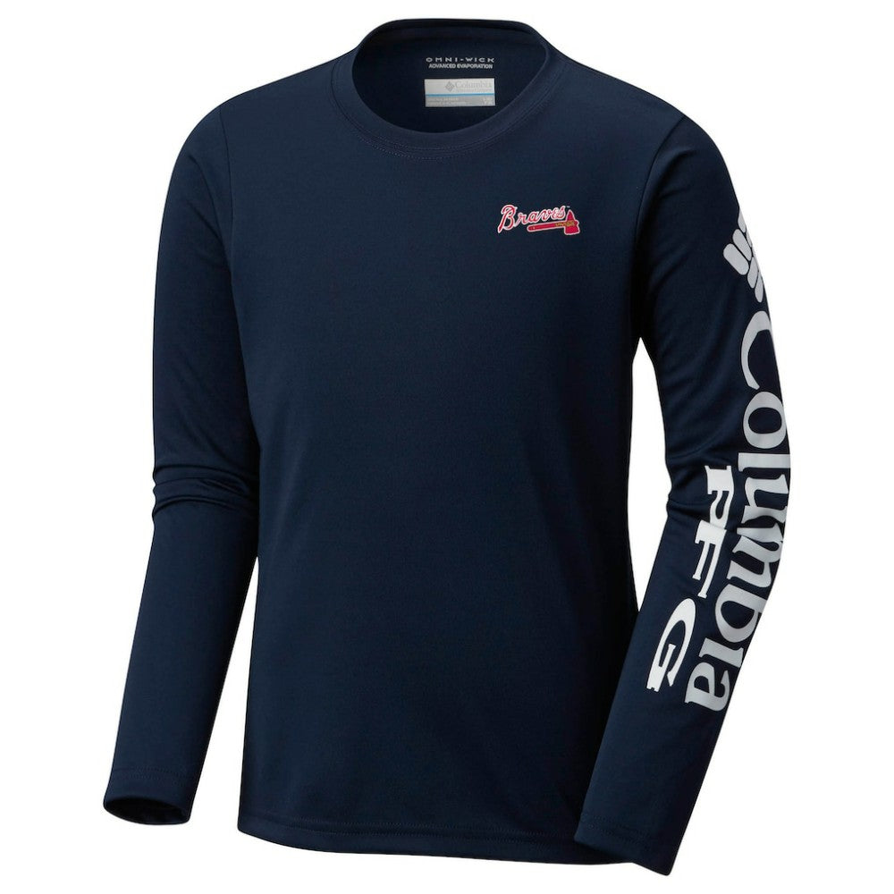 Atlanta Braves Youth Terminal Tackle Long Sleeve T-Shirt Navy | Columbia