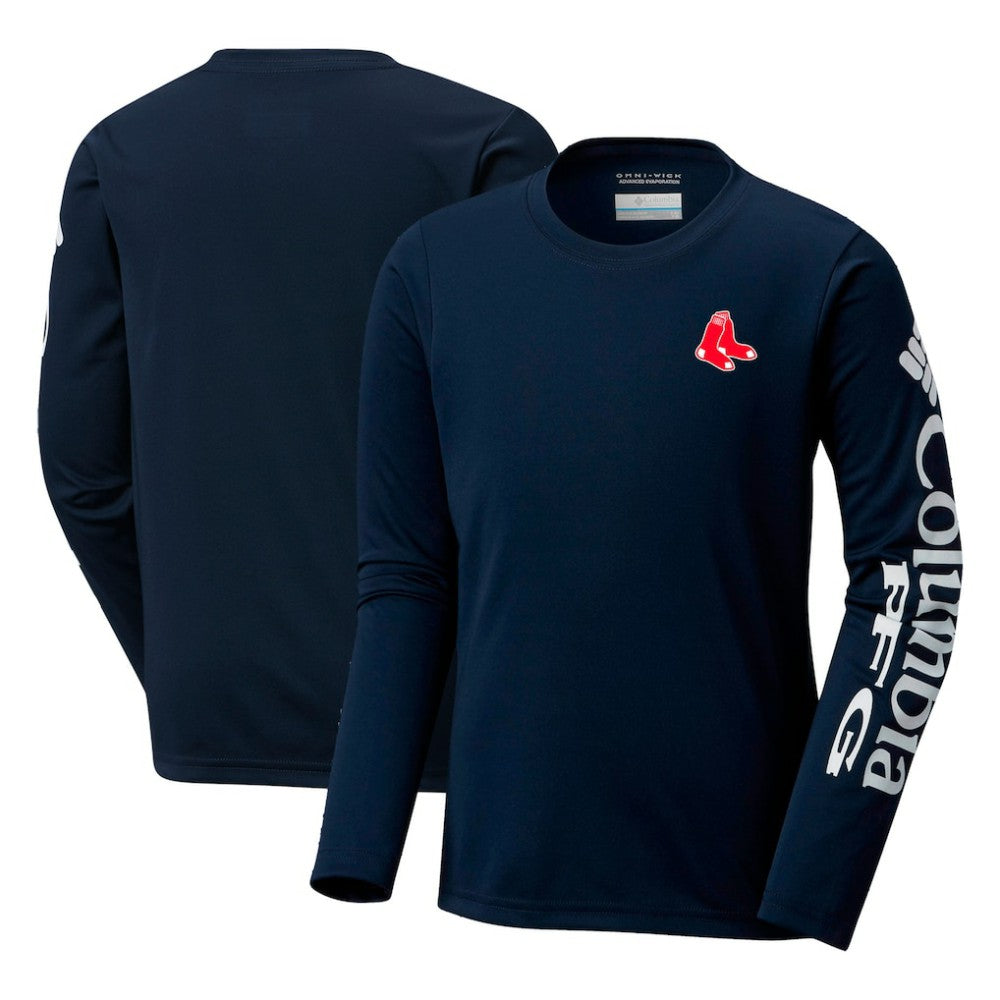 Boston Red Sox Youth Terminal Tackle Long Sleeve T-Shirt Navy | Columbia