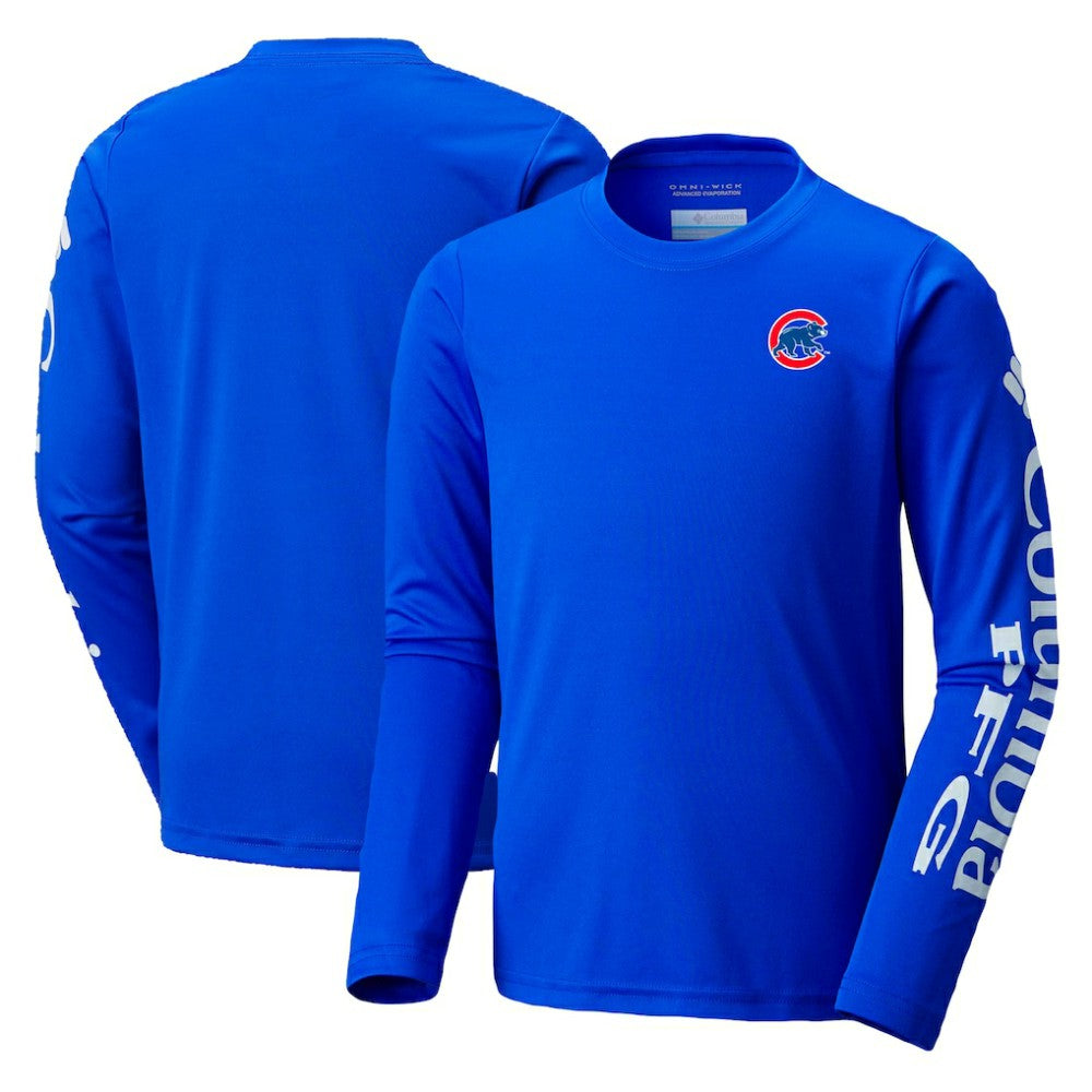 Chicago Cubs Youth Terminal Tackle Long Sleeve T-Shirt Royal | Columbia