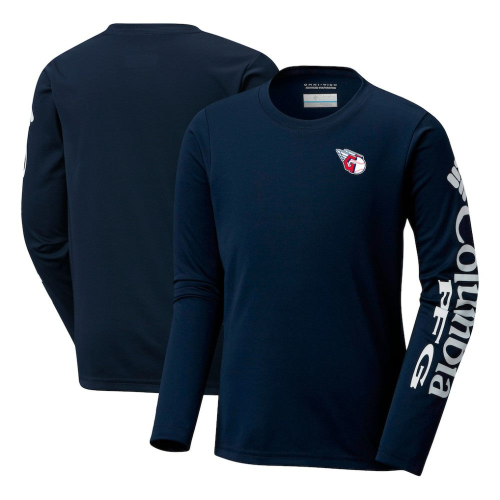 Cleveland Guardians Youth Terminal Tackle Long Sleeve T-Shirt Navy | Columbia