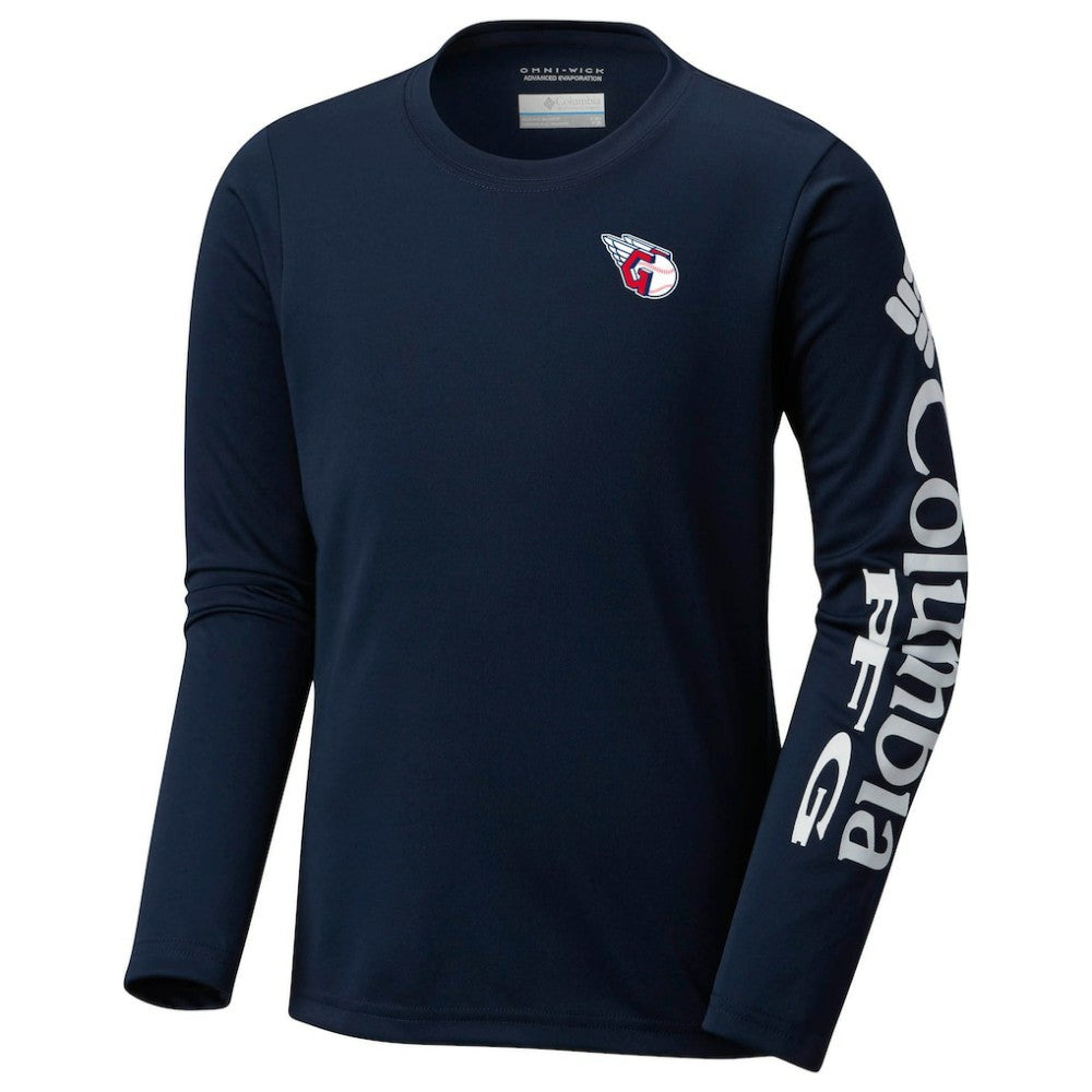 Cleveland Guardians Youth Terminal Tackle Long Sleeve T-Shirt Navy | Columbia