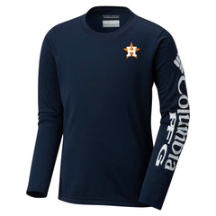 Houston Astros Youth Terminal Tackle Long Sleeve T-Shirt Navy | Columbia