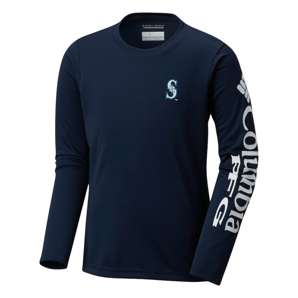 Seattle Mariners Youth Terminal Tackle Long Sleeve T-Shirt Navy | Columbia