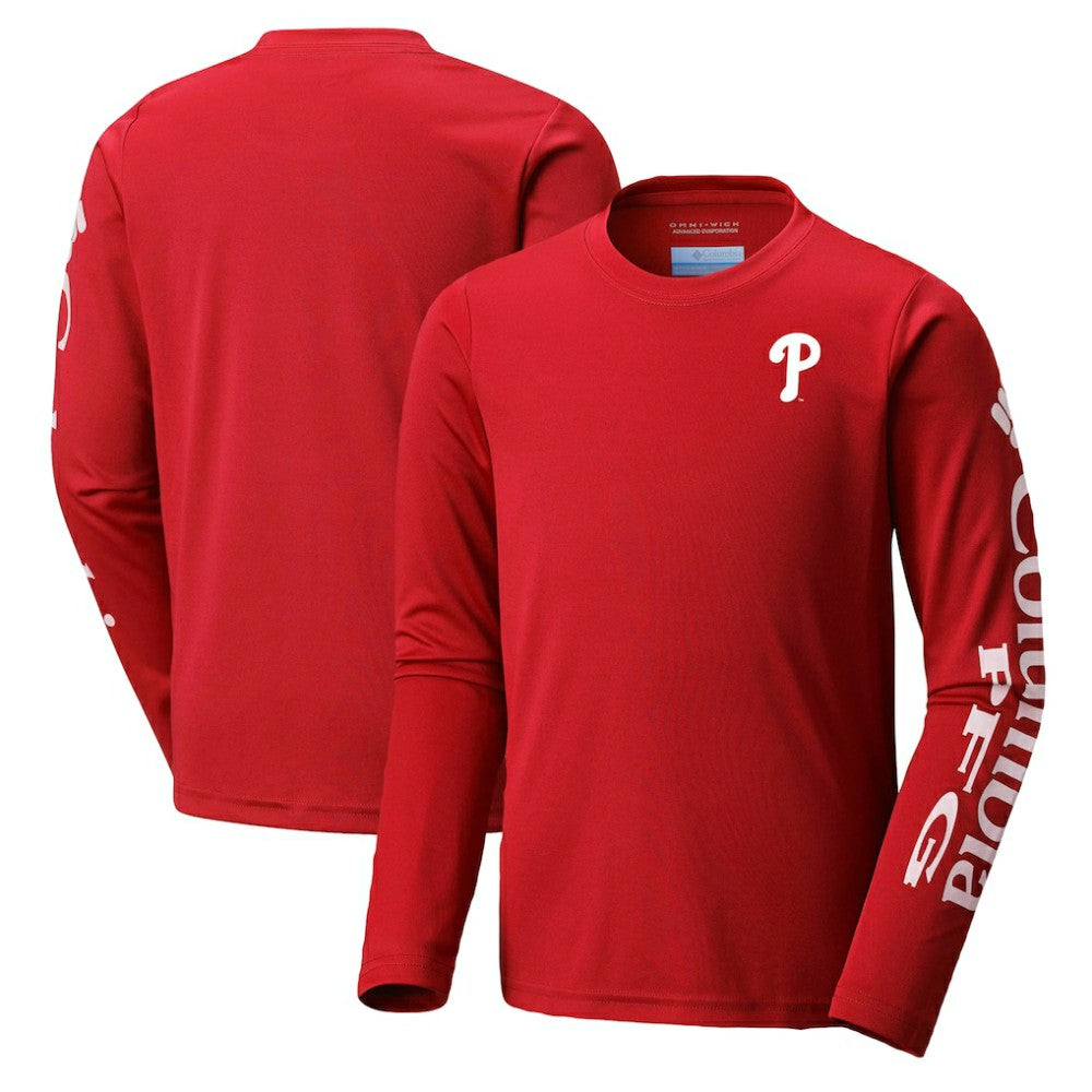 Philadelphia Phillies Youth Terminal Tackle Long Sleeve T-Shirt Red | Columbia