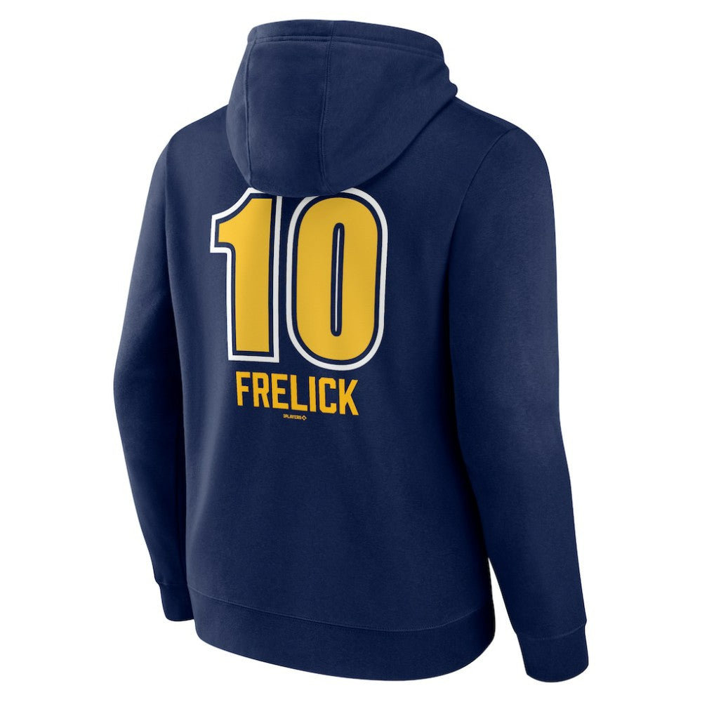 Sal Frelick Milwaukee Brewers Name & Number Fastball Pullover Hoodie Navy