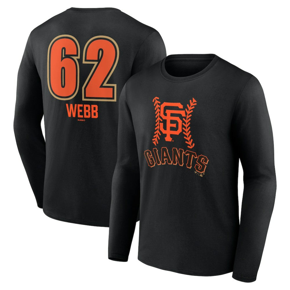 Logan Webb San Francisco Giants Name & Number Fastball Long Sleeve T-Shirt Black