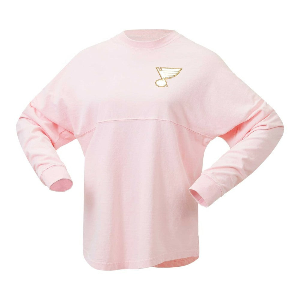 St. Louis Blues Fanatics Women's Spirit Jersey Long Sleeve T-Shirt Pink