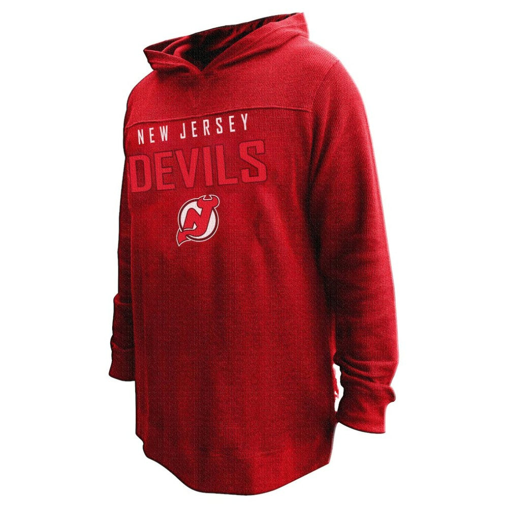 Jack Hughes New Jersey Devils Profile Women's Plus Size Name & Number Thermal Pullover Hoodie Red