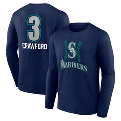 J.P. Crawford Seattle Mariners Name & Number Fastball Long Sleeve T-Shirt Navy
