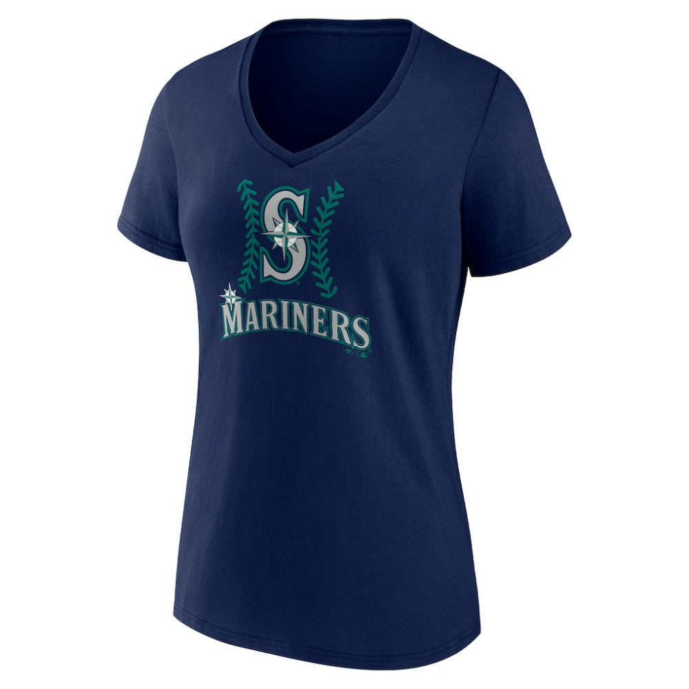 J.P. Crawford Seattle Mariners Women's Name & Number Fastball V-Neck T-Shirt Navy