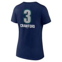 J.P. Crawford Seattle Mariners Women's Name & Number Fastball V-Neck T-Shirt Navy