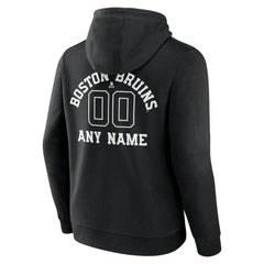 Boston Bruins Personalized Name & Number Monochrome Pullover Hoodie Black