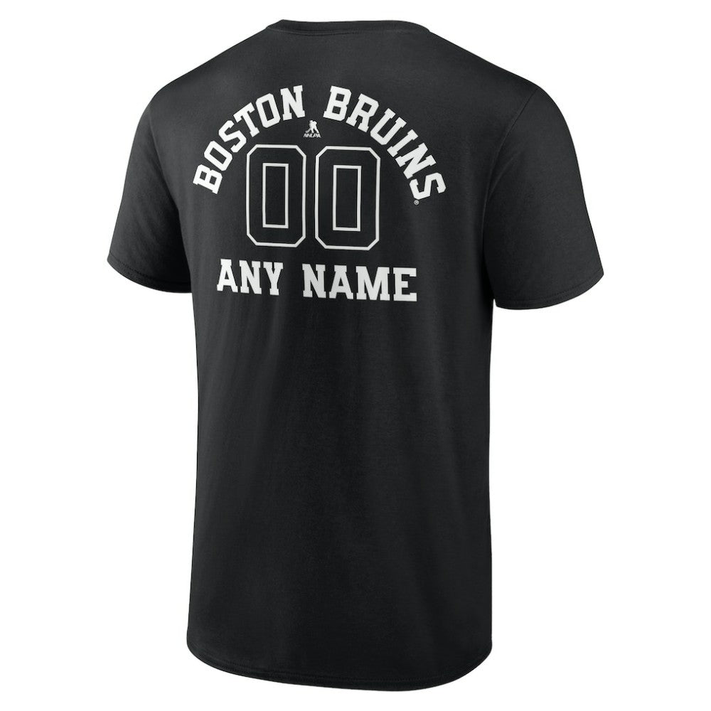 Boston Bruins Personalized Name & Number Monochrome T-Shirt Black