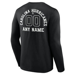Carolina Hurricanes Personalized Name & Number Monochrome Long Sleeve T-Shirt Black