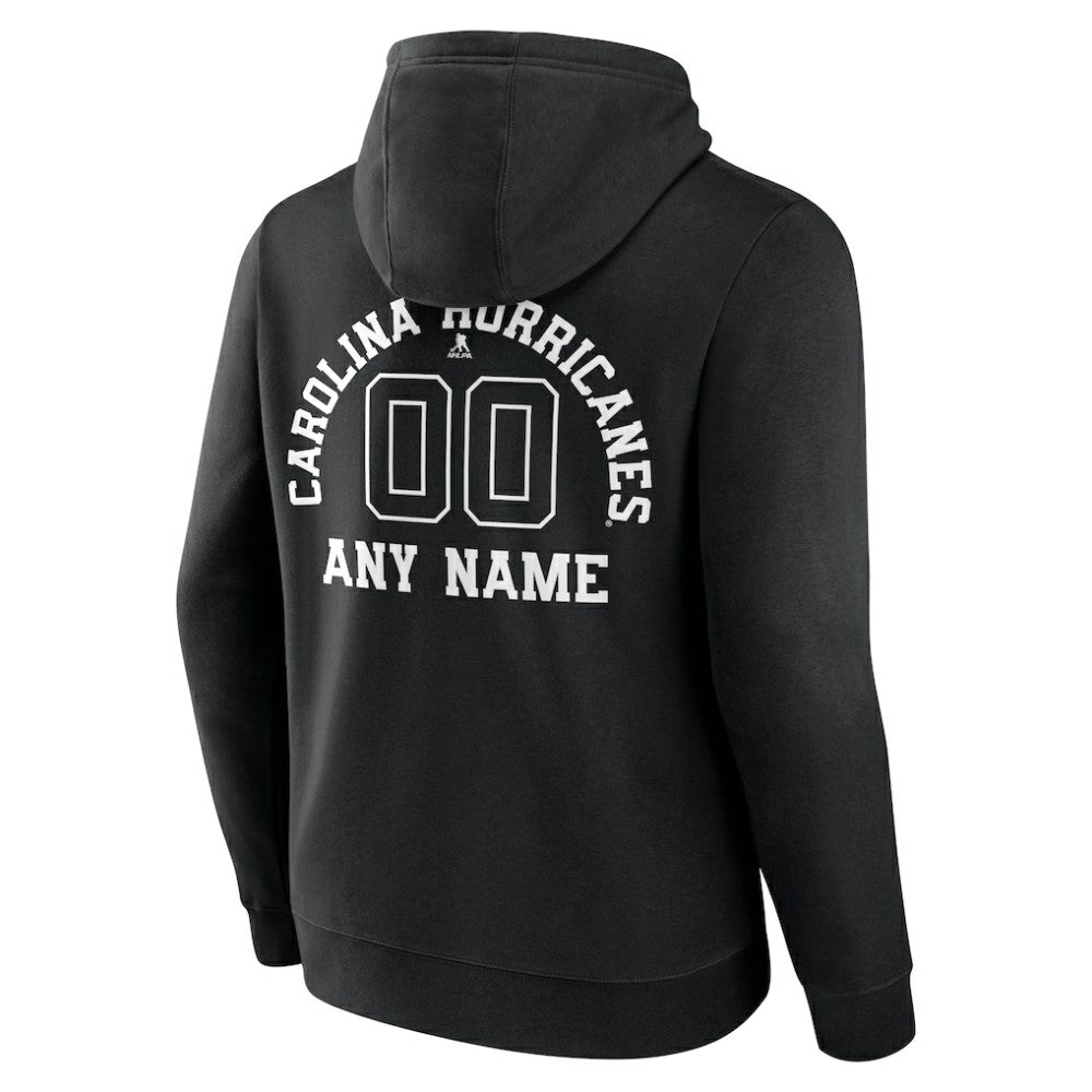 Carolina Hurricanes Personalized Name & Number Monochrome Pullover Hoodie Black