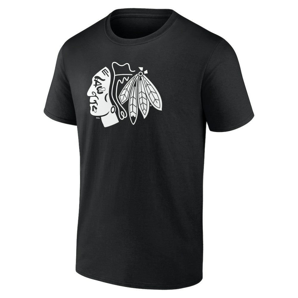 Chicago Blackhawks Personalized Name & Number Monochrome T-Shirt Black