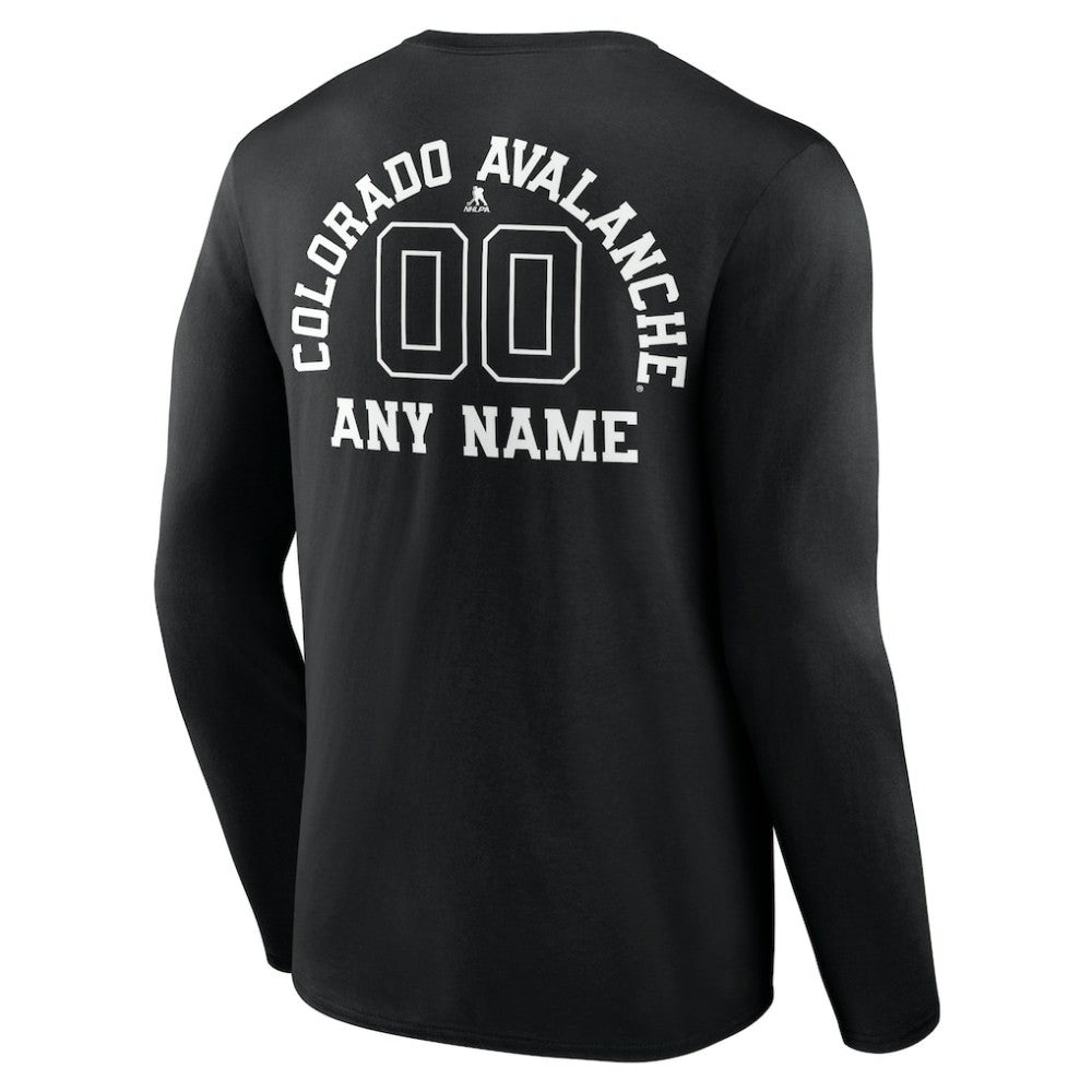 Colorado Avalanche Personalized Name & Number Monochrome Long Sleeve T-Shirt Black