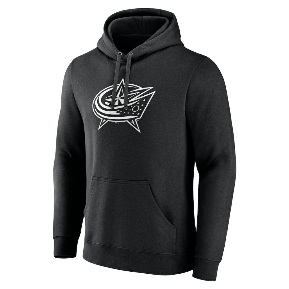 Columbus Blue Jackets Personalized Name & Number Monochrome Pullover Hoodie Black