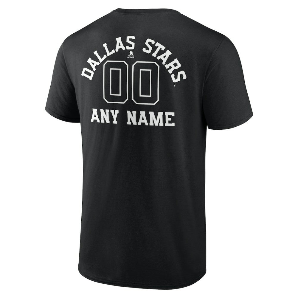 Dallas Stars Personalized Name & Number Monochrome T-Shirt Black