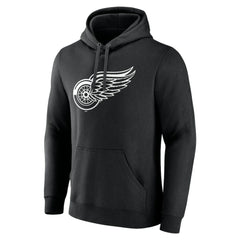 Detroit Red Wings Personalized Name & Number Monochrome Pullover Hoodie Black