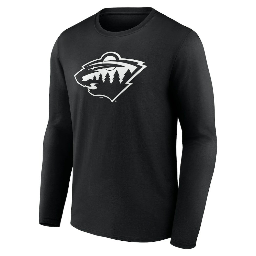 Minnesota Wild Personalized Name & Number Monochrome Long Sleeve T-Shirt Black