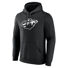 Minnesota Wild Personalized Name & Number Monochrome Pullover Hoodie Black