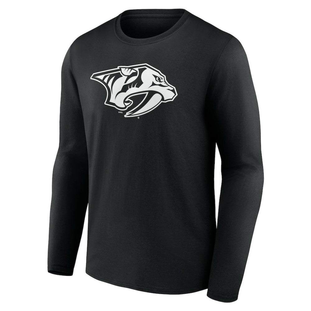 Nashville Predators Personalized Name & Number Monochrome Long Sleeve T-Shirt Black