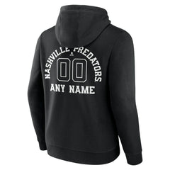 Nashville Predators Personalized Name & Number Monochrome Pullover Hoodie Black